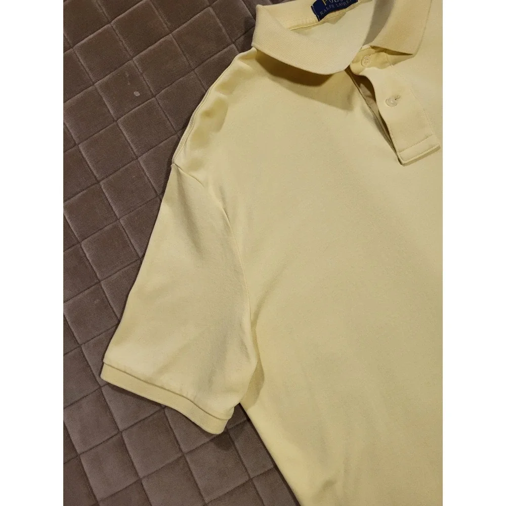 Polo Ralph Lauren Polo Shirt Mens Large Classic Fit Neon Yellow Short Sleeve